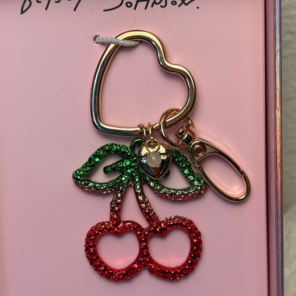 Betsey Johnson‎ Cherry bag charm or key chain jewelry charm